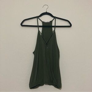 Tilly’s Full Tilt olive green strappy criss-cross tank top